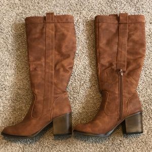 Knee High Faux Leather Boots